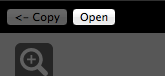 Highlighting 'Open' button in the right pane used to select the reference photo